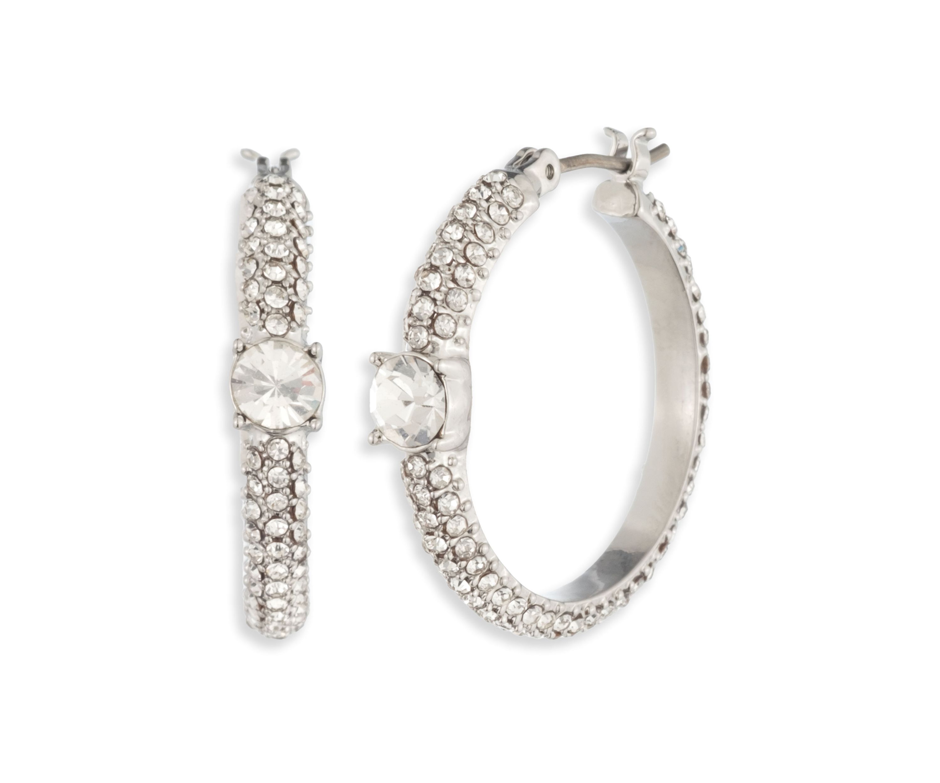Pave Hoop Earrings