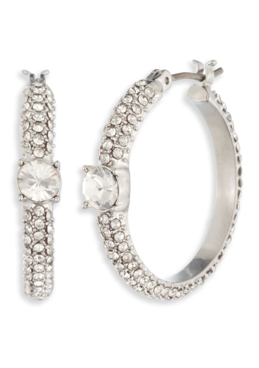 Pave Hoop Earrings