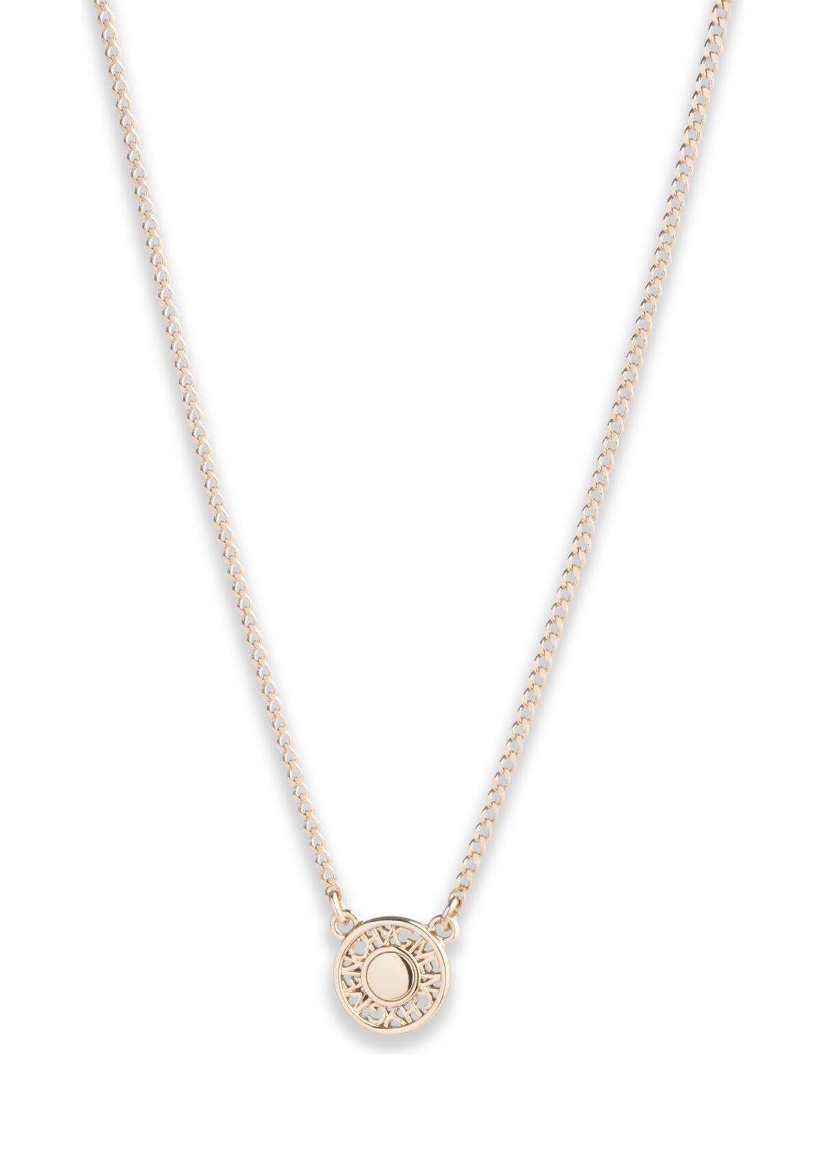 Gold Tone 16" Logo Pendant Necklace