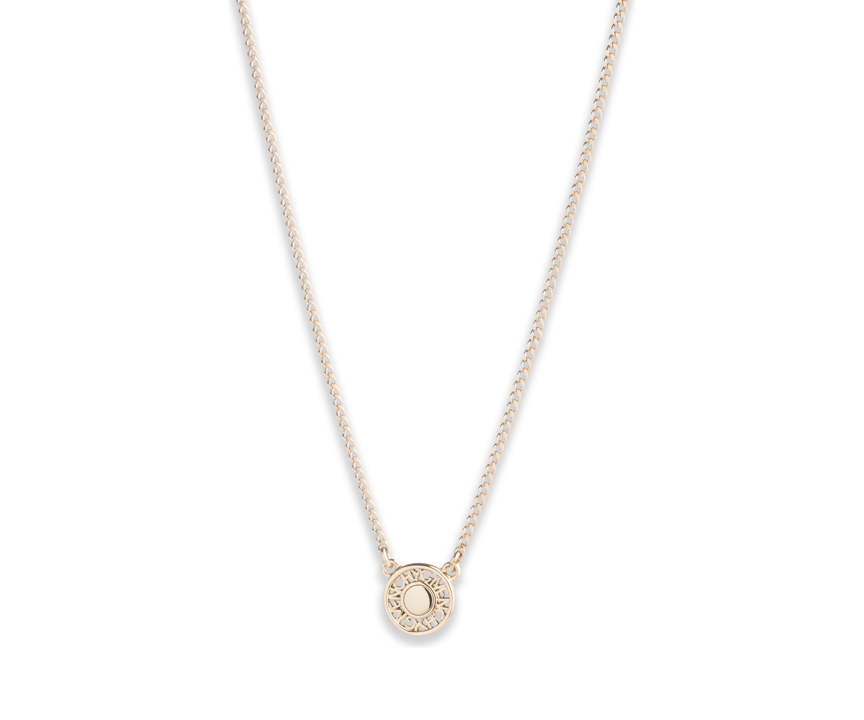 Gold Tone 16" Logo Pendant Necklace