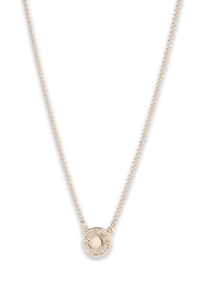 Gold Tone 16" Logo Pendant Necklace