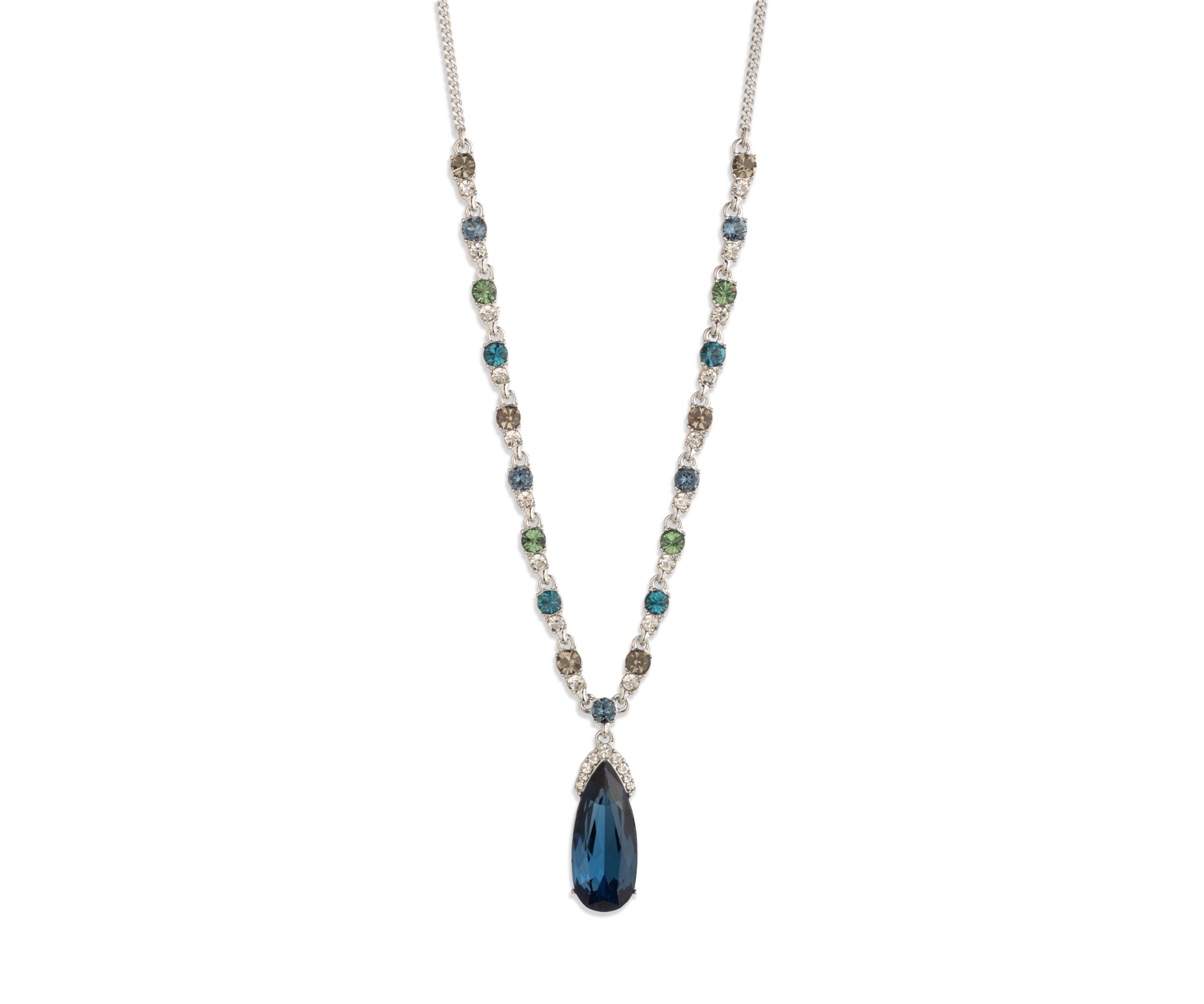 Multi Crystal Drama Frontal Necklace