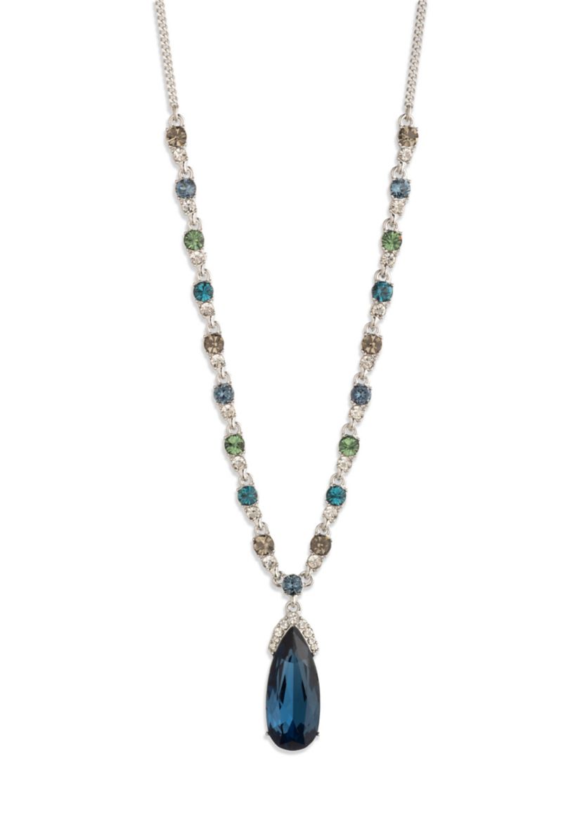 Multi Crystal Drama Frontal Necklace
