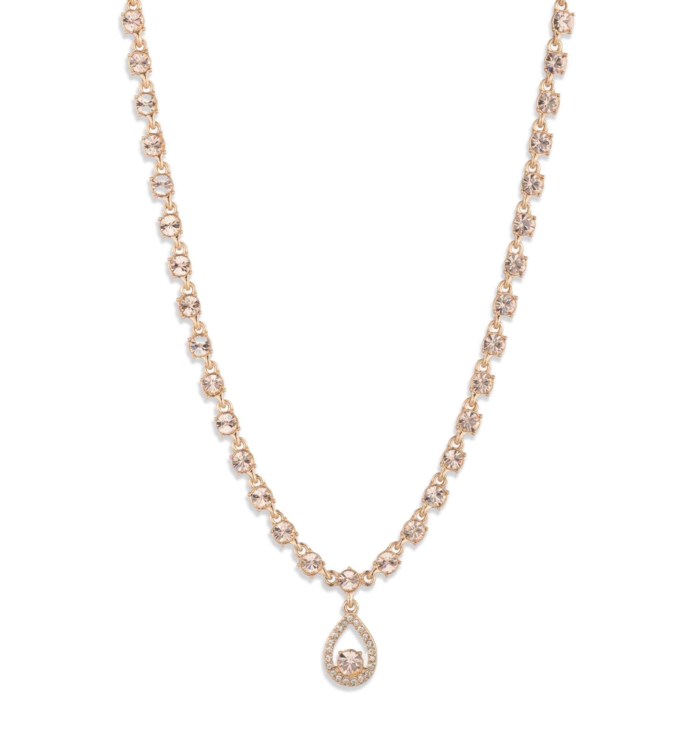 Pavé Pear Pendant Necklace