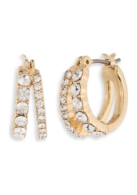 Givenchy Pace Split Crystal Hoop Earrings