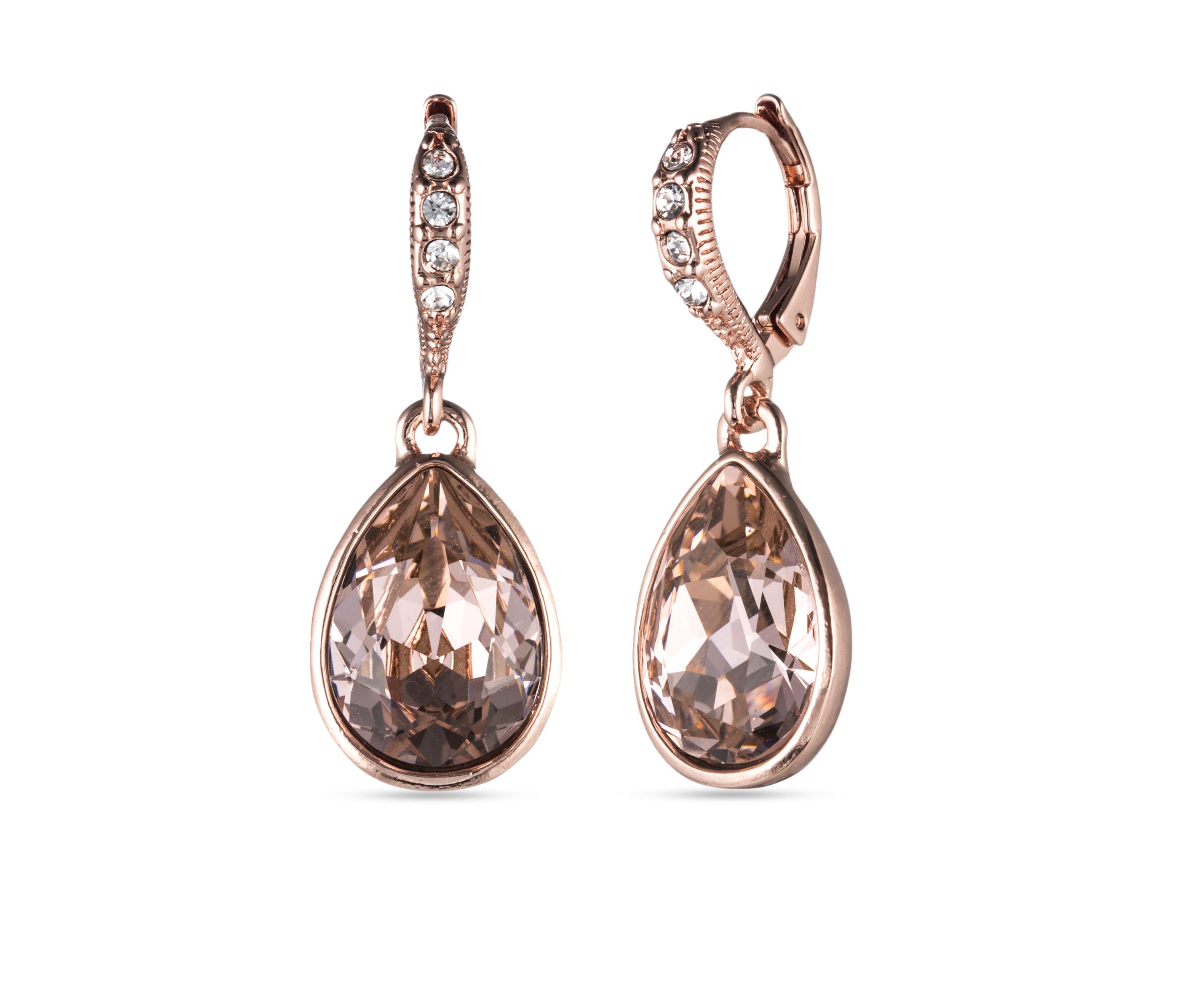 Rose Gold-Tone Teardrop Drop Earrings