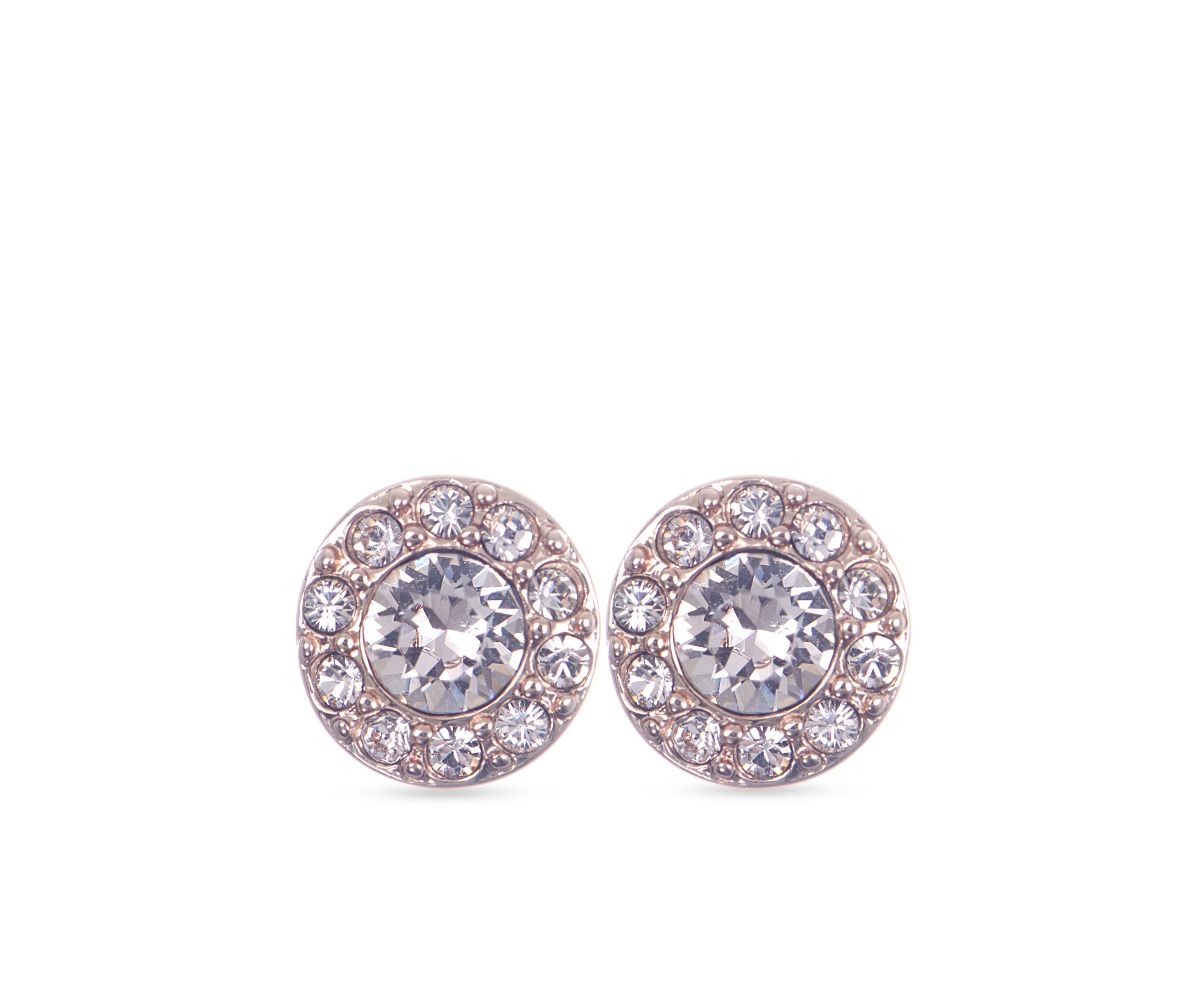 Rose Gold-Tone Pave Stud Earrings