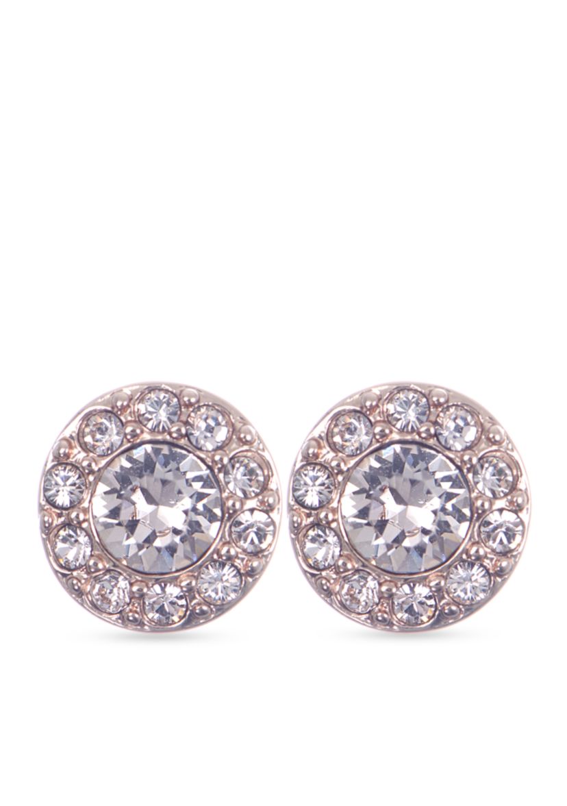 Rose Gold-Tone Pave Stud Earrings
