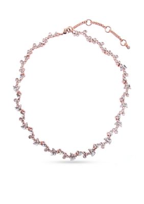 Givenchy Rose Gold-Tone Crystal Collar Necklace | belk