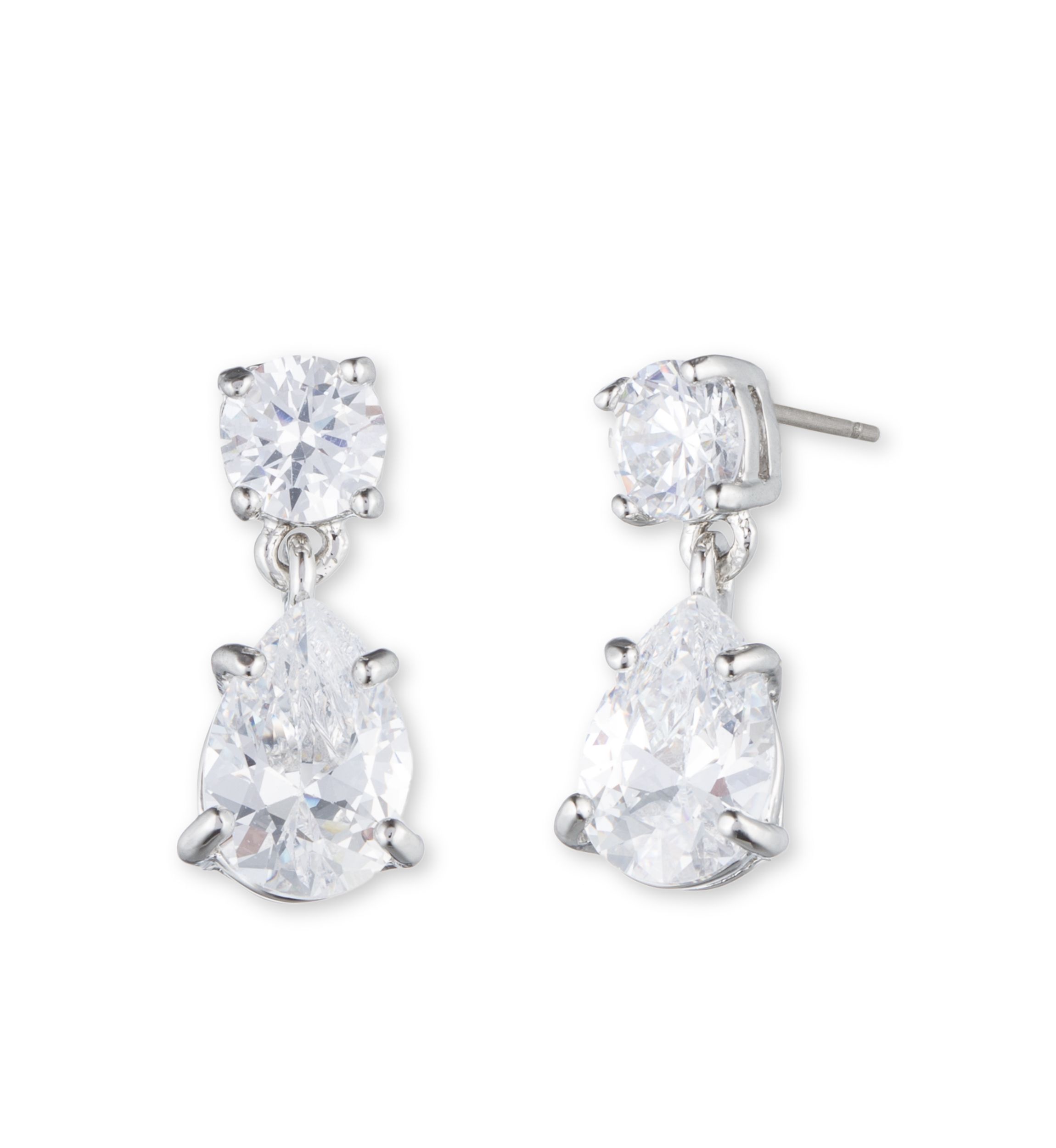Cubic Zirconia Pear Drop Earrings