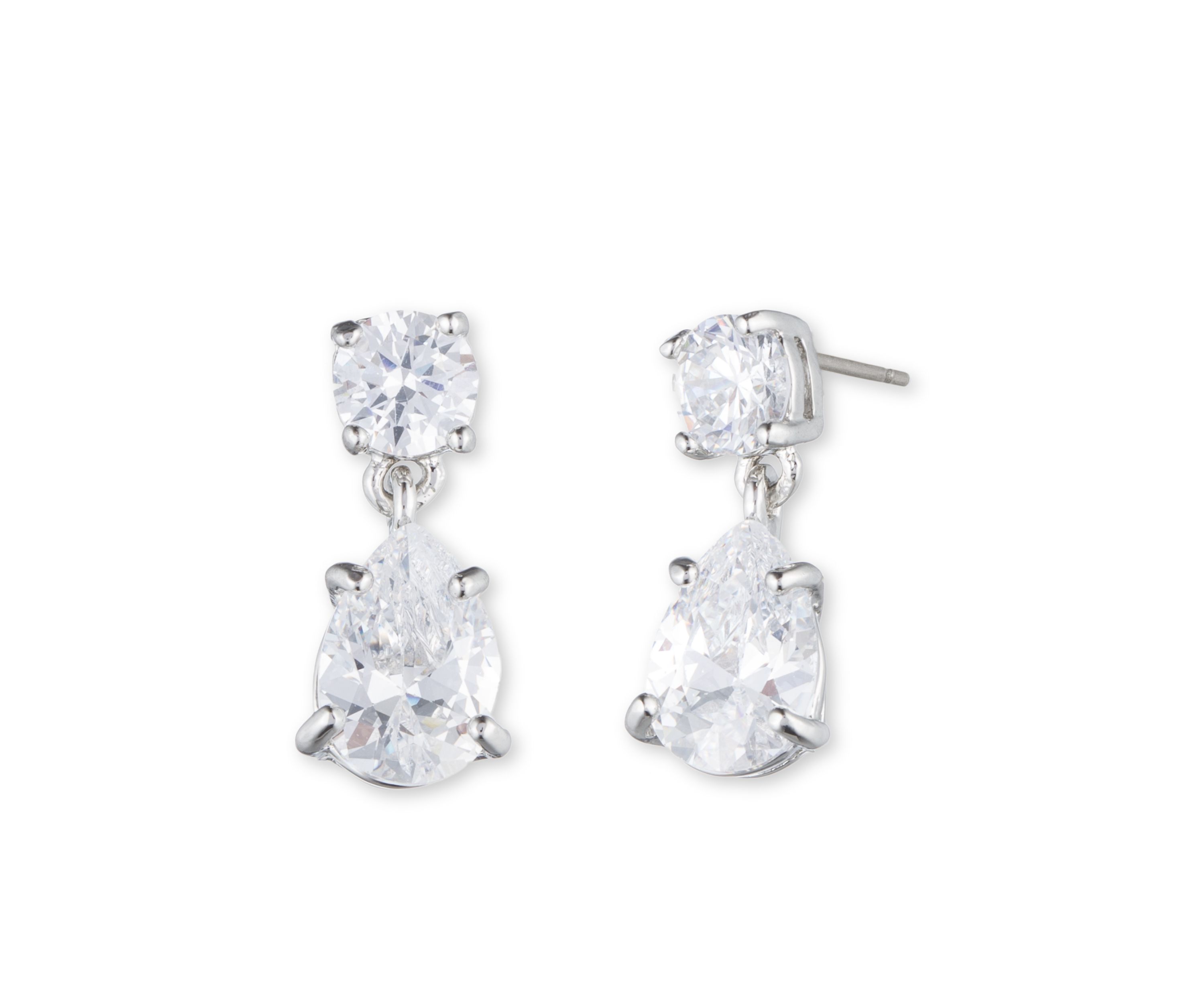 Cubic Zirconia Pear Drop Earrings