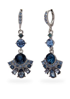 Givenchy Silver-Tone Blue Stone Drop Earrings | belk