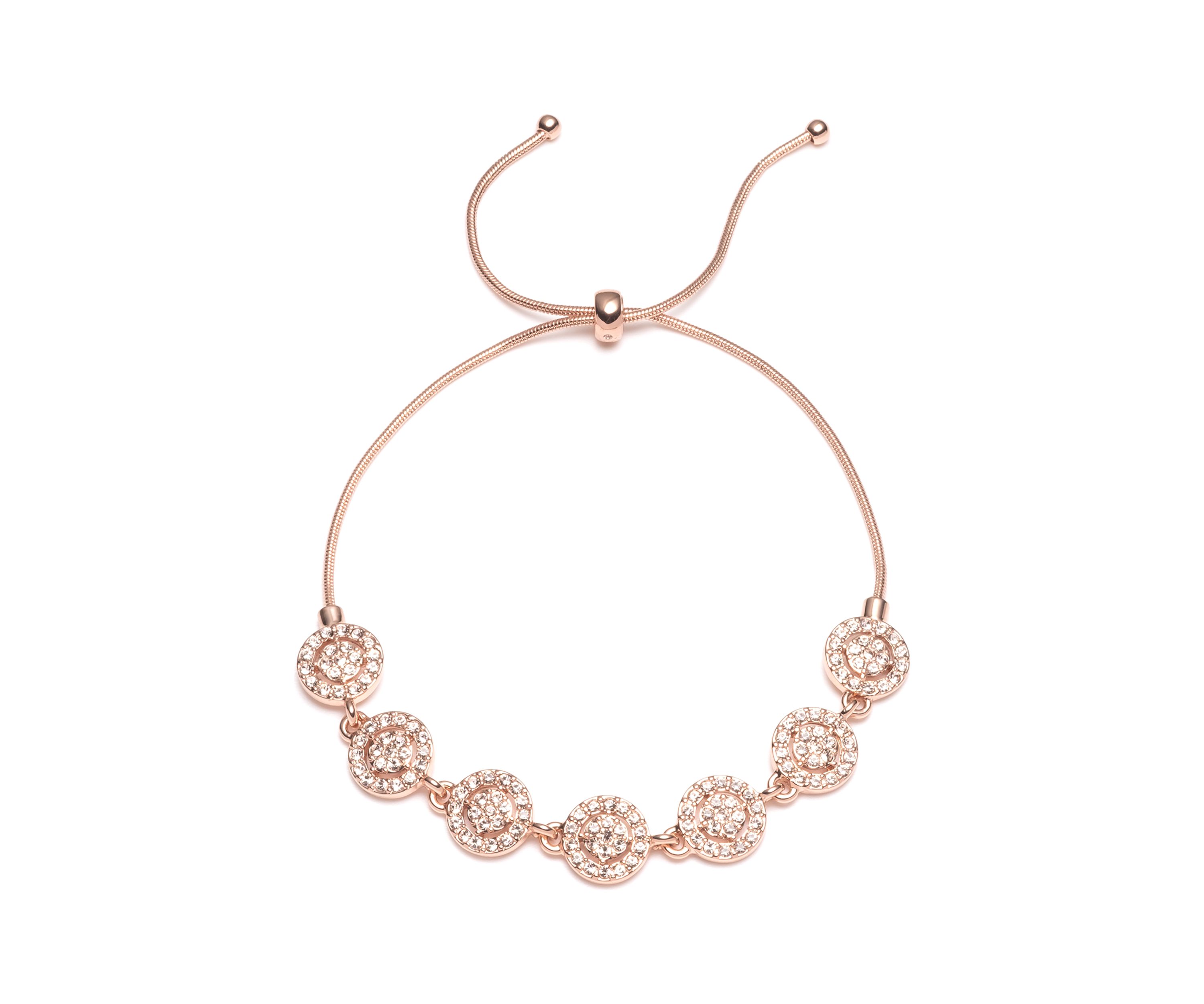 Rose Gold Tone Silk Halo Slider  Bracelet