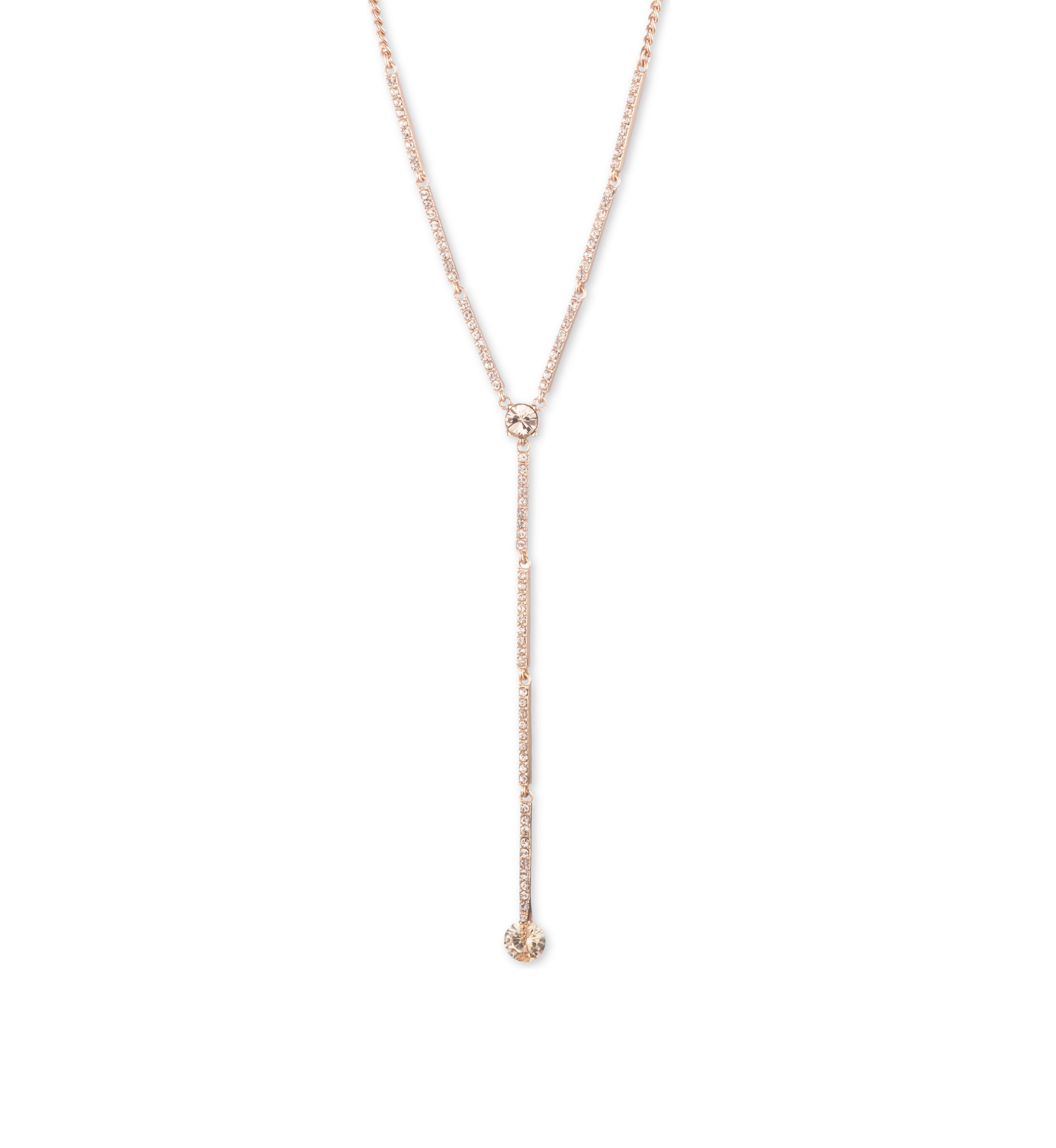 16" Crystal Long Y Necklace