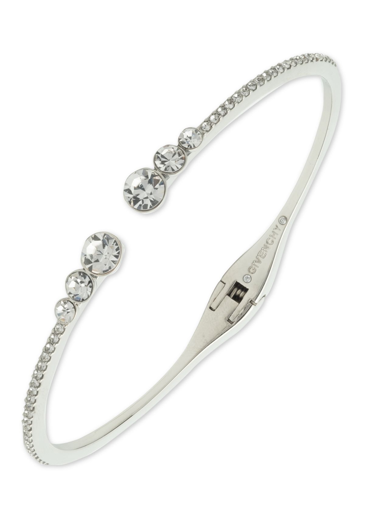 Silver Tone Pavé Cuff Bracelet