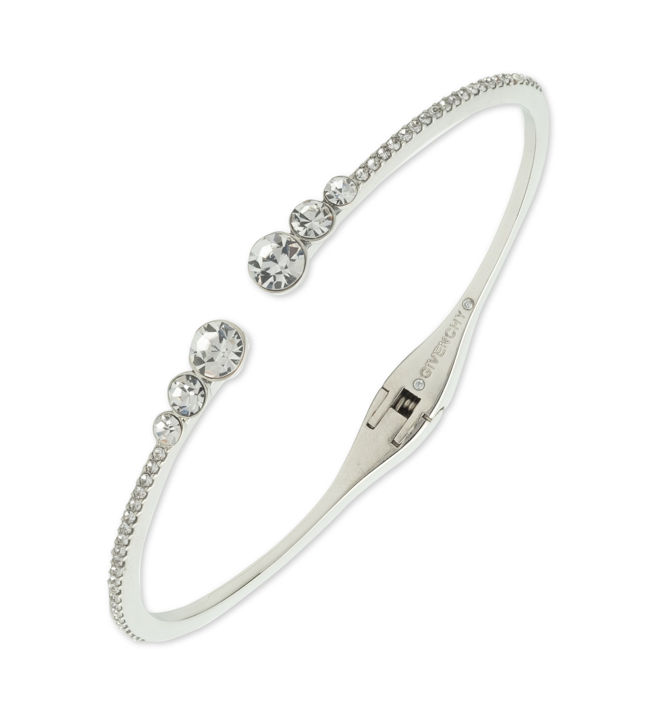 Silver Tone Pavé Cuff Bracelet