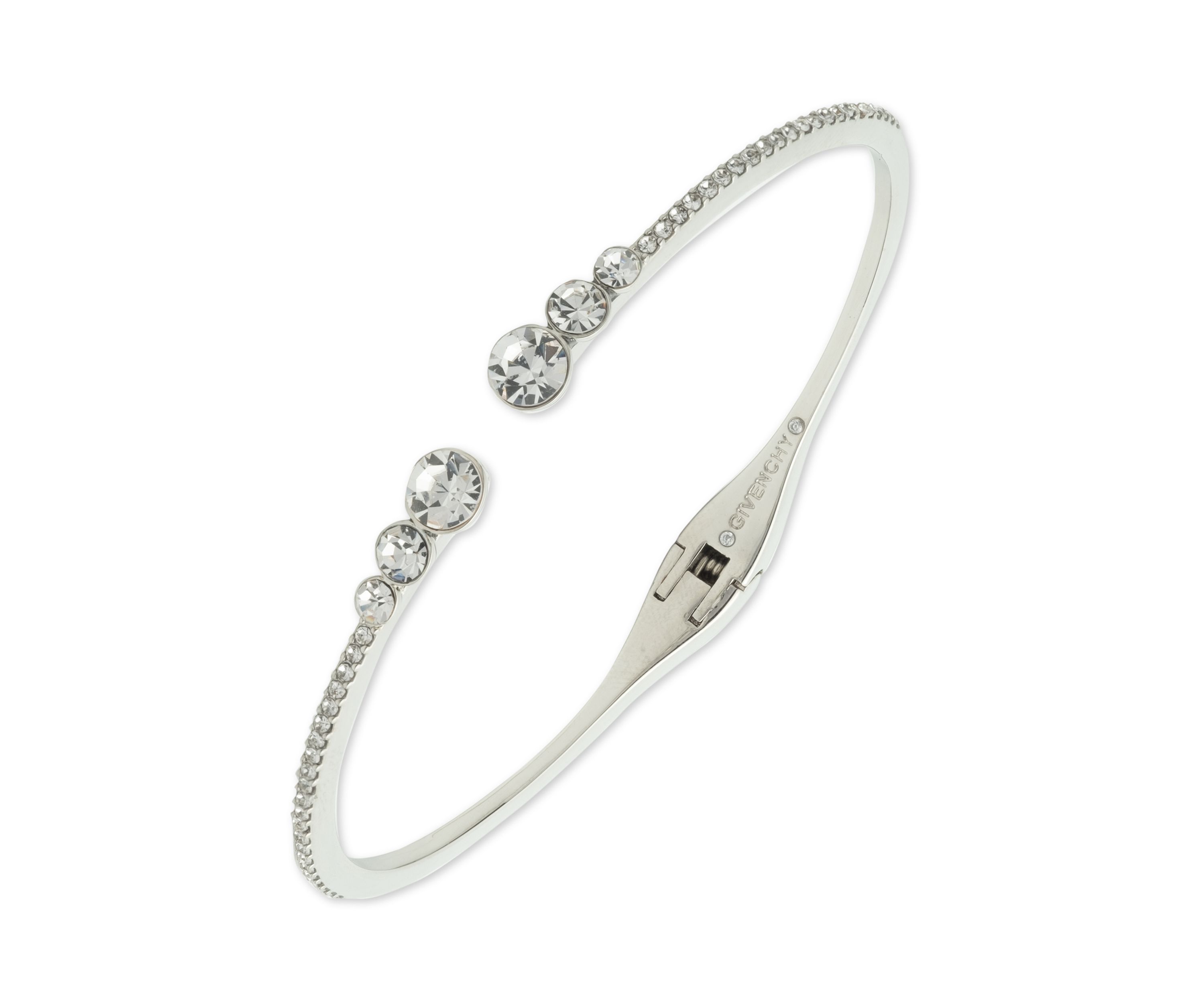 Silver Tone Pavé Cuff Bracelet