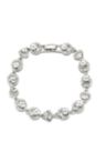 Silver Tone Round Crystal Flex Bracelet