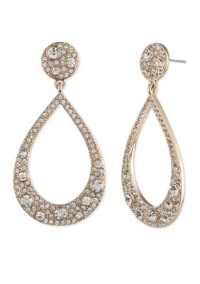 Givenchy Gold Tone Crystal Scatter PavÃ© Orbital Drop Earrings -  0013742363869