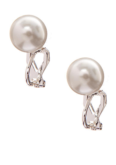 Lauren Ralph Lauren White Pearl Clip Earrings | Belk