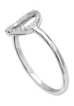 Cubic Zirconia Open Circle Ring in Sterling Silver