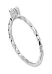 Cubic Zirconia Twist Ring in Sterling Silver