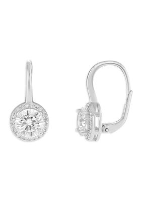 Belk Silverworks Sterling Silver Round Cubic Zirconia Drop Earrings