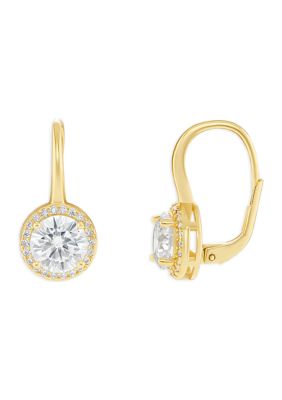 Belk Silverworks Sterling Silver Round Cubic Zirconia Drop Earrings