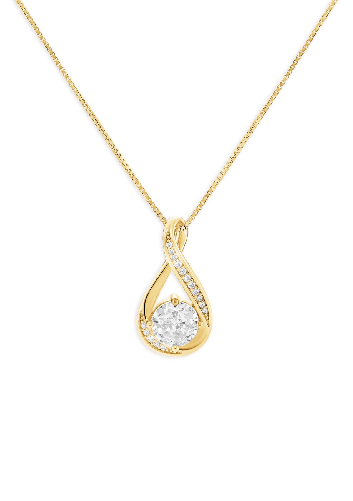 Sterling Silver Cubic Zirconia Infinity Pendant Necklace