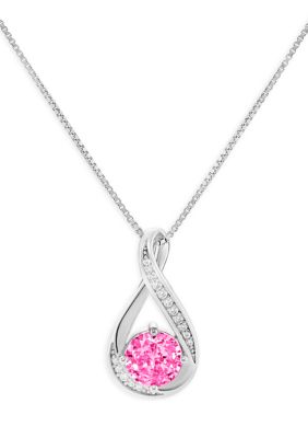 Belk Sterling Silver Sterling Silver Cubic Zirconia Infinity Pendant Necklace, 18 in