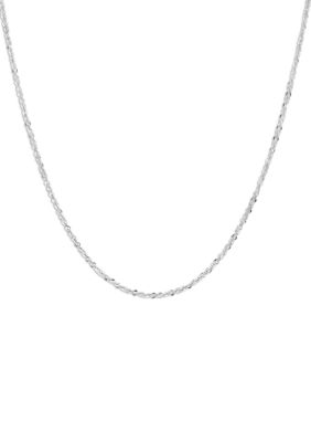 Belk Silverworks Sparkle Chain Necklace in Sterling Silver, 18 in