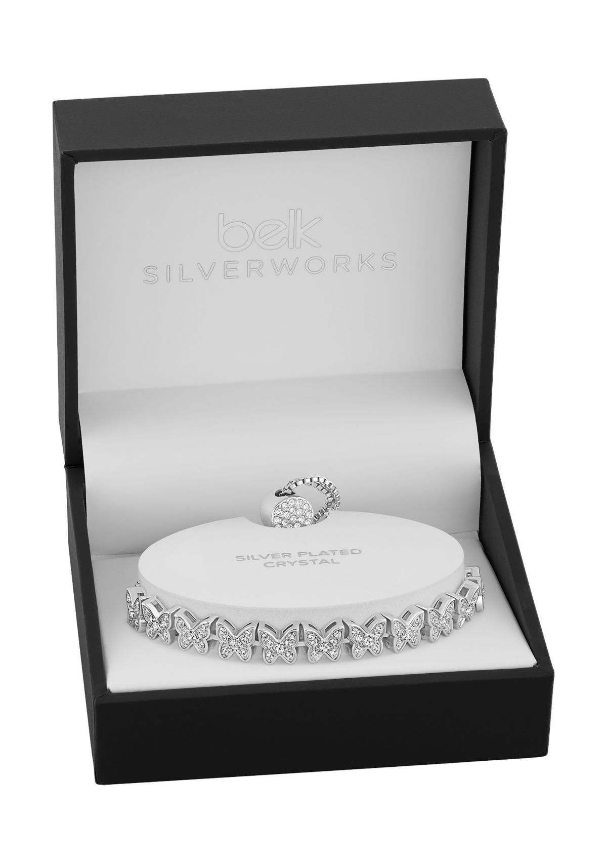 Clear Crystal Pavé Butterflies Adjustable Bracelet