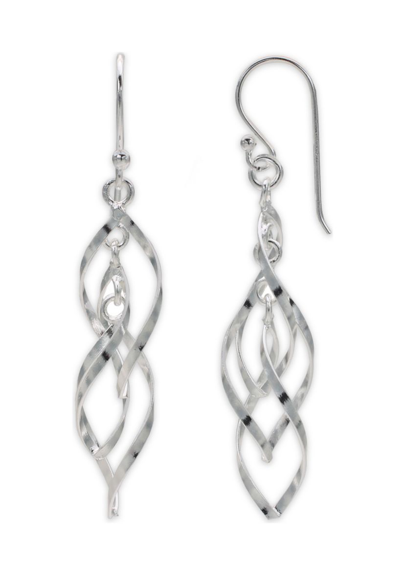 Twisted Drop Earrings in Sterling Silver