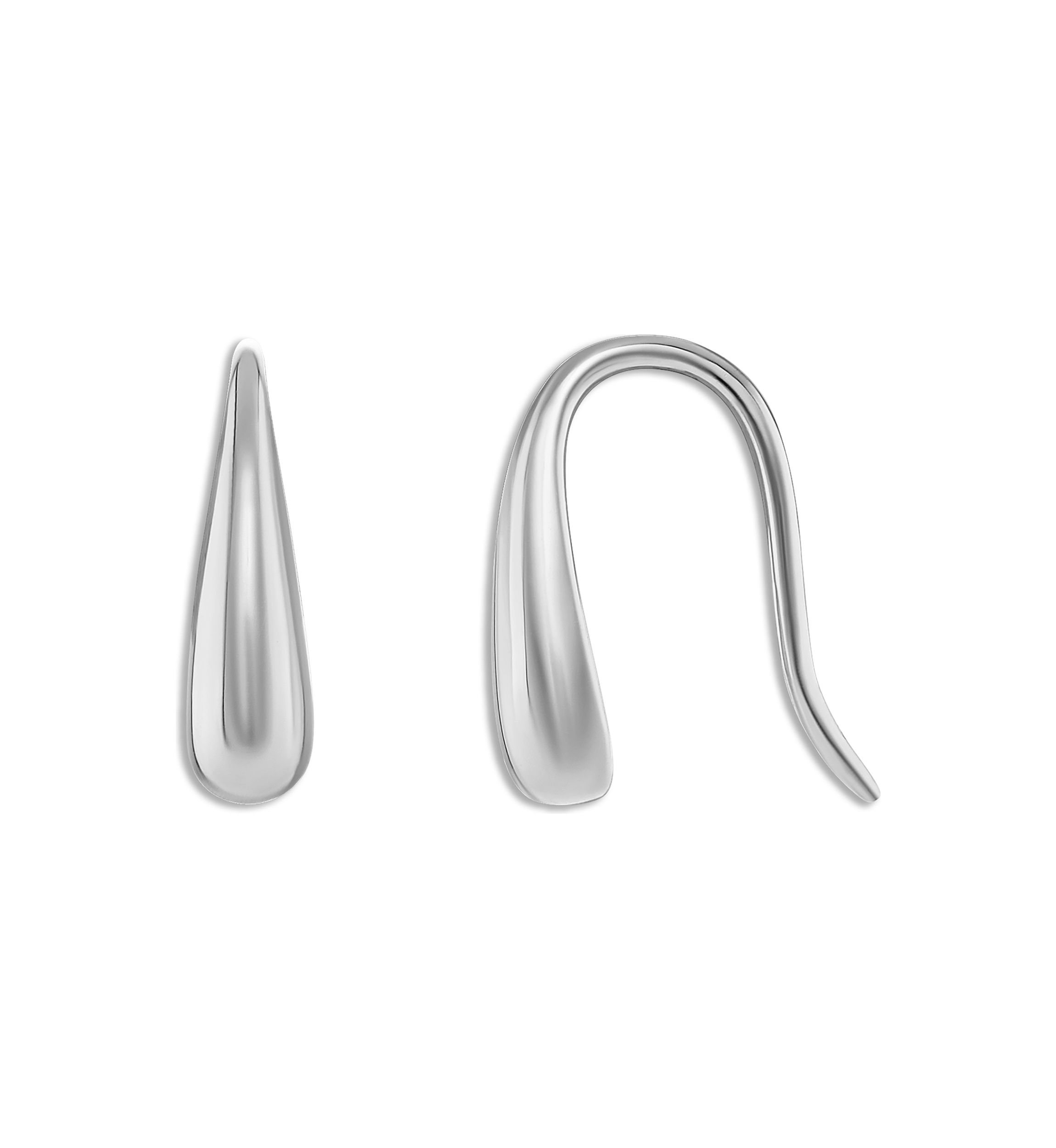 Sterling Silver Polished Teardrop Threader Earrings
