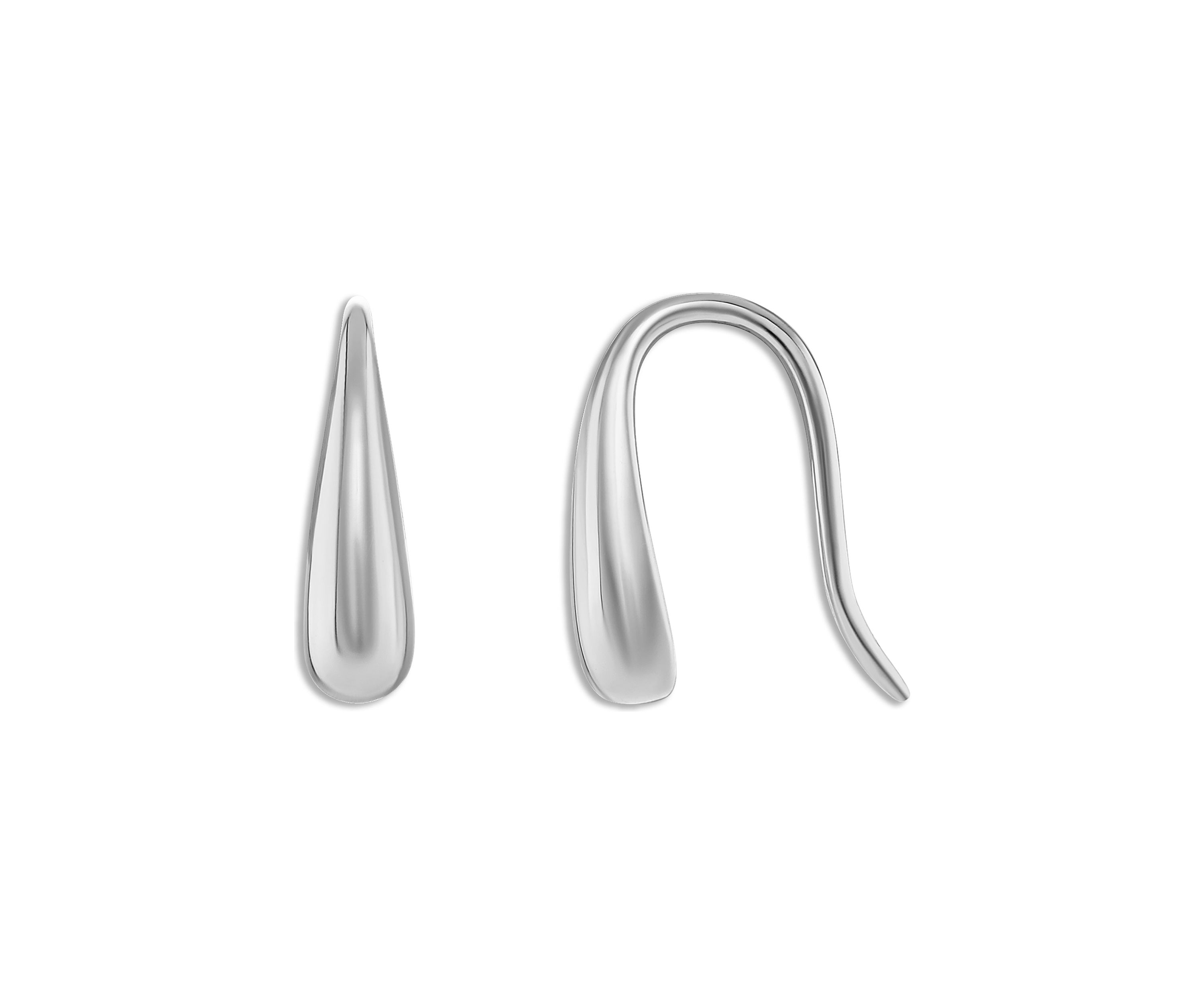 Sterling Silver Polished Teardrop Threader Earrings