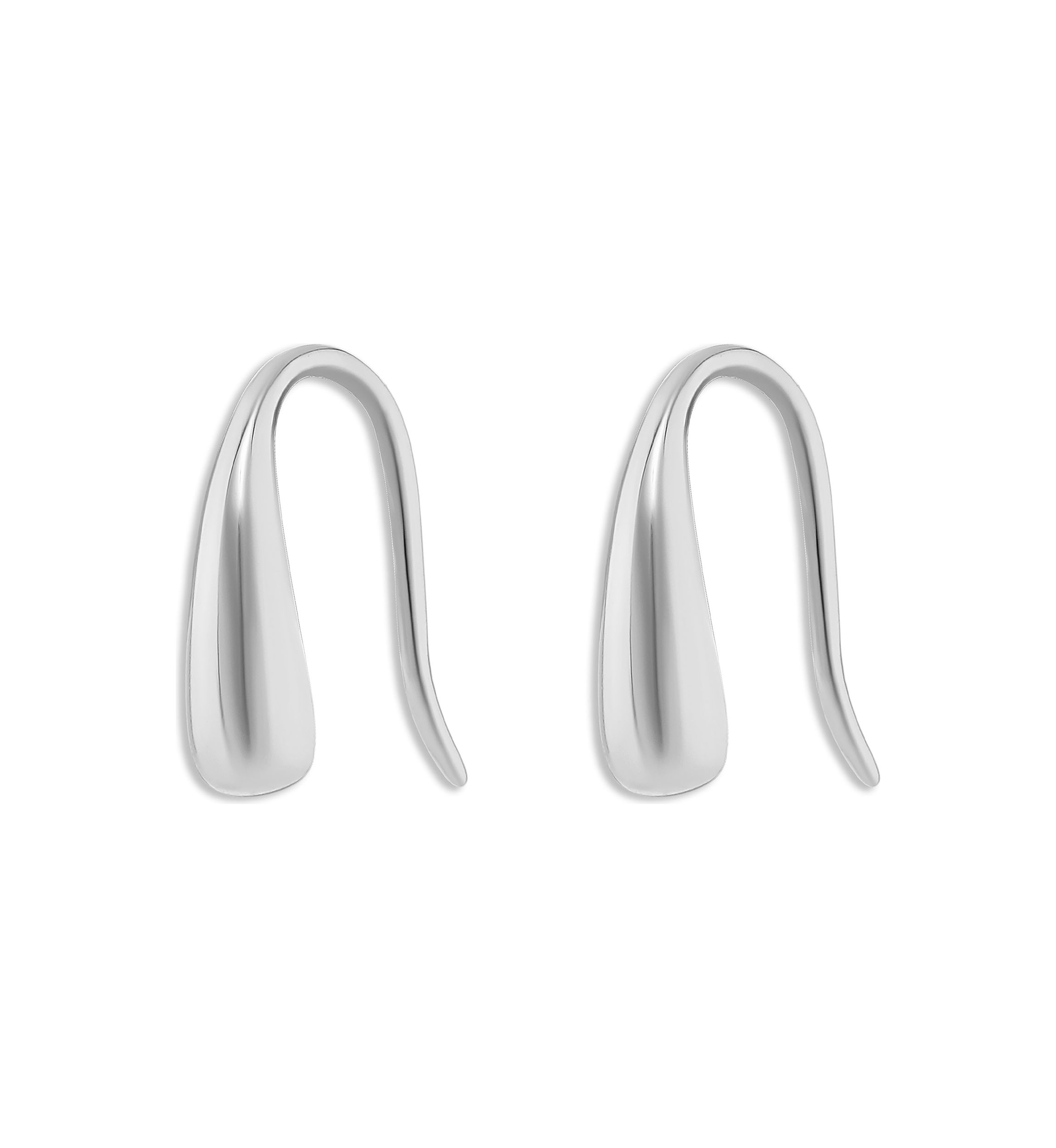 Sterling Silver Polished Teardrop Threader Earrings