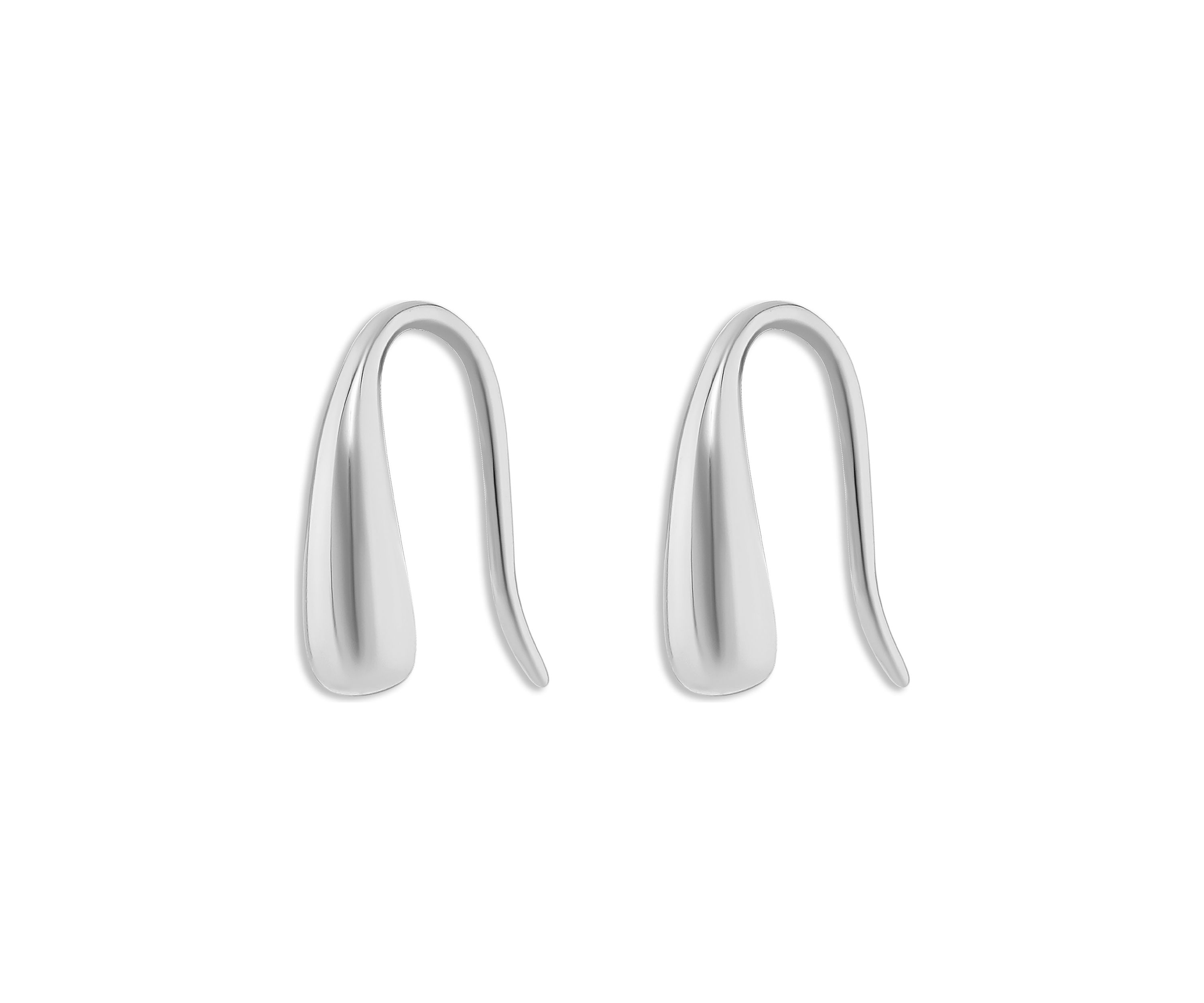 Sterling Silver Polished Teardrop Threader Earrings