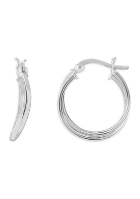 Belk Sterling Silver Sterling Silver 20 Millimeter Polished Double Hoop Earrings