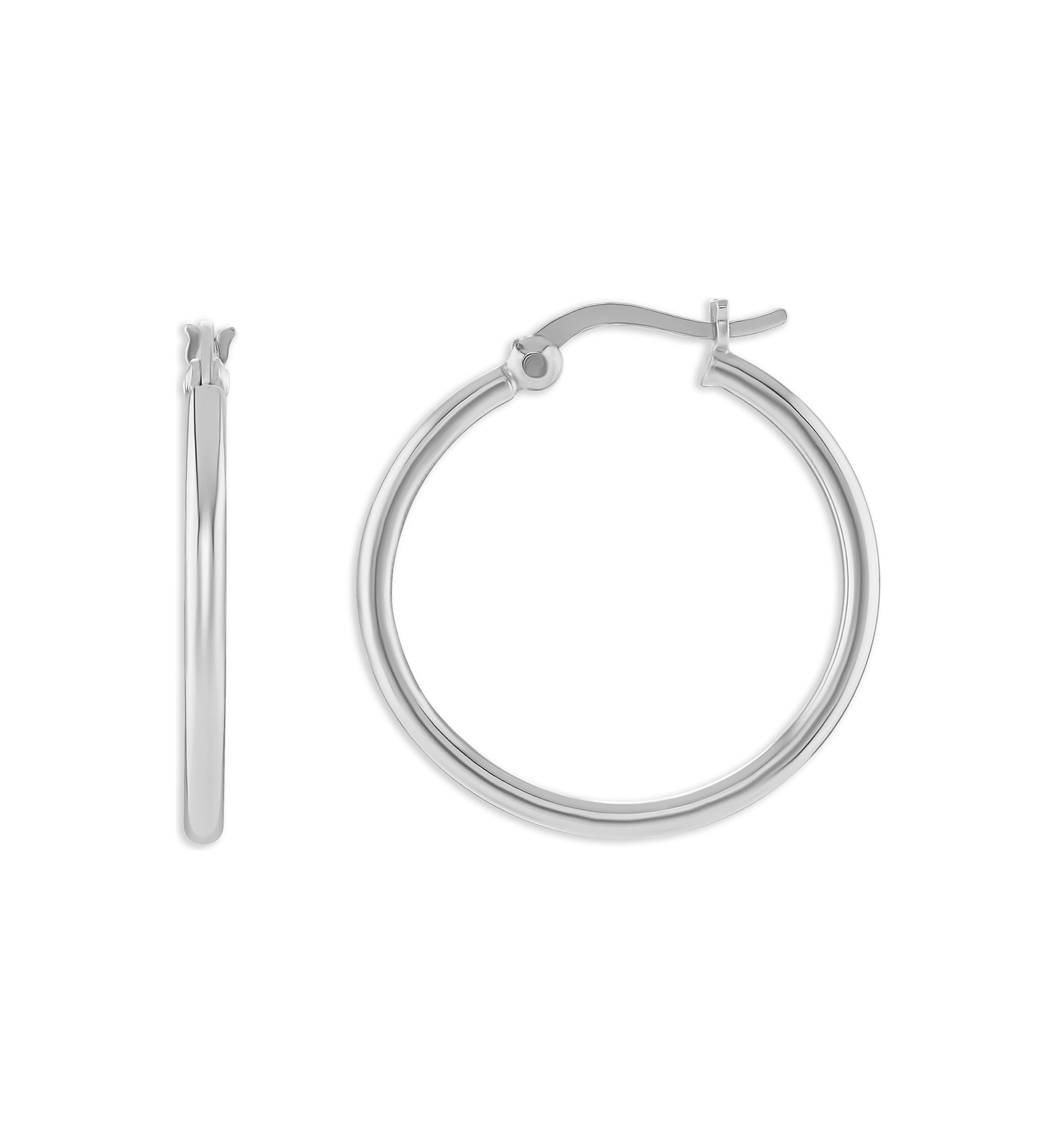 Sterling Silver 45 Millimeter polished Hoop Earrings