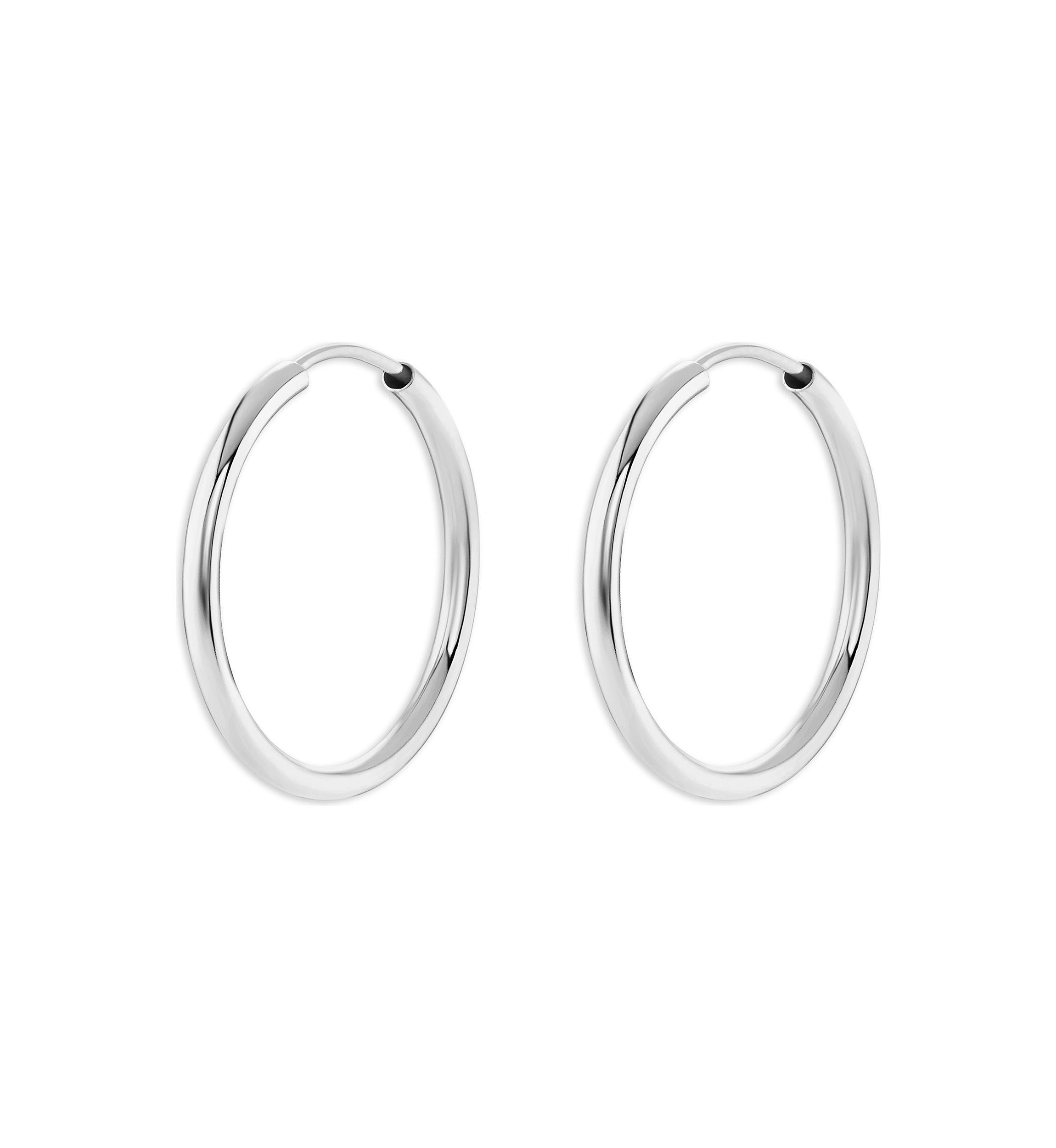 Sterling Silver Polished 25 Millimeter Endless Hoop Earrings