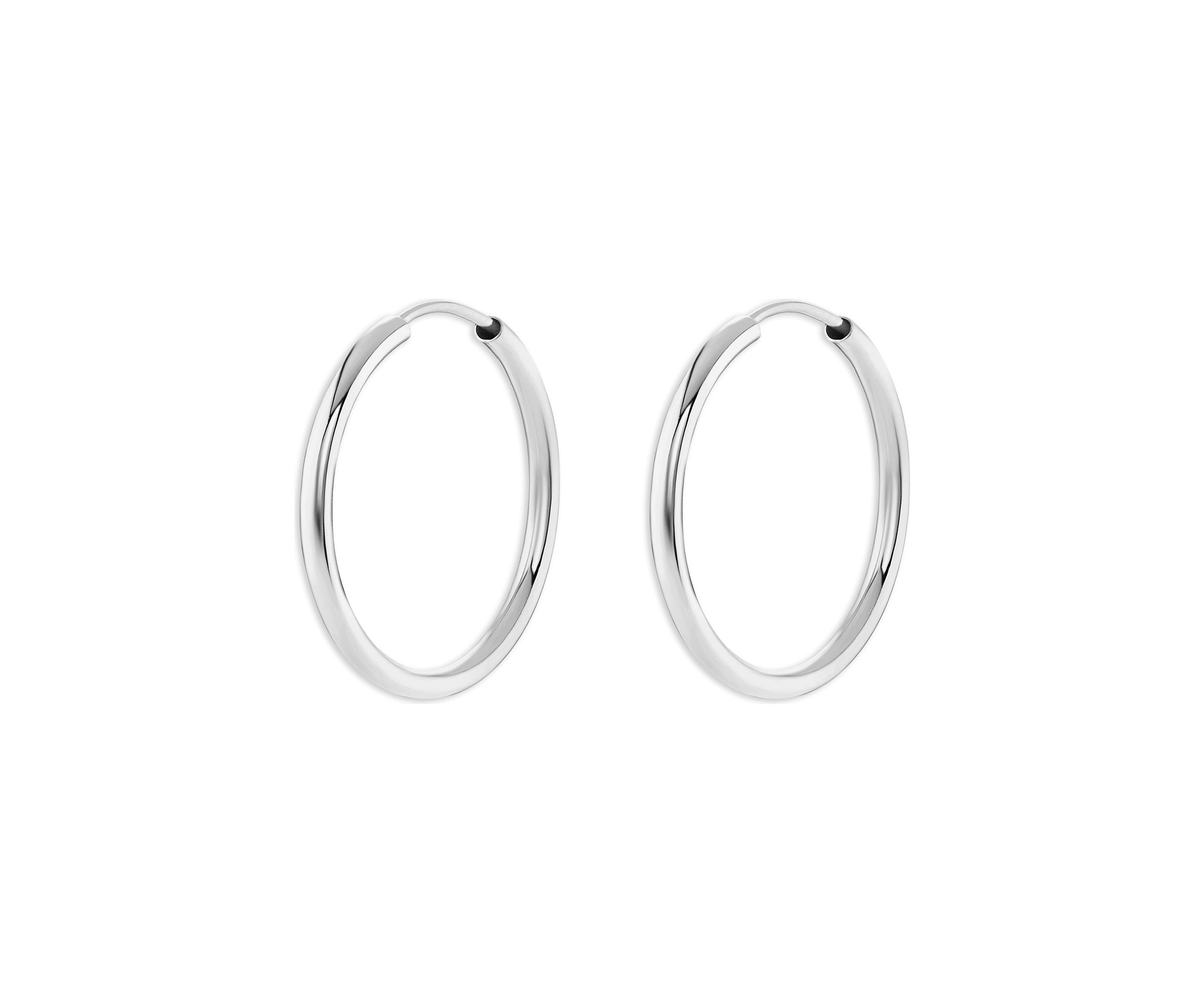 Sterling Silver Polished 25 Millimeter Endless Hoop Earrings
