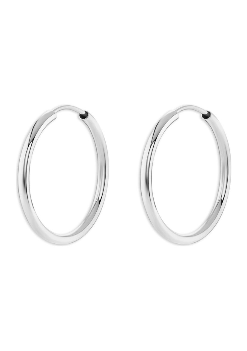 Sterling Silver Polished 25 Millimeter Endless Hoop Earrings