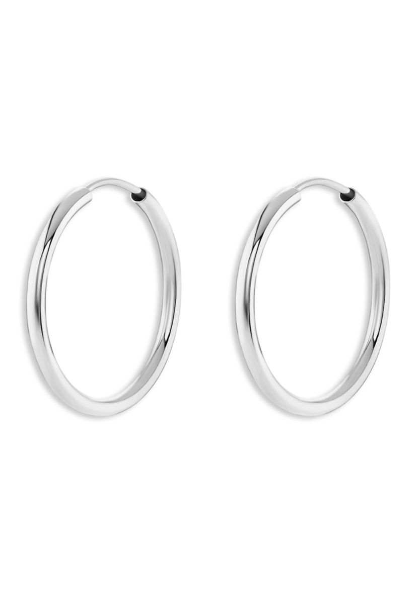 Sterling Silver 25 Millimeter Polished Endless Hoop Earrings