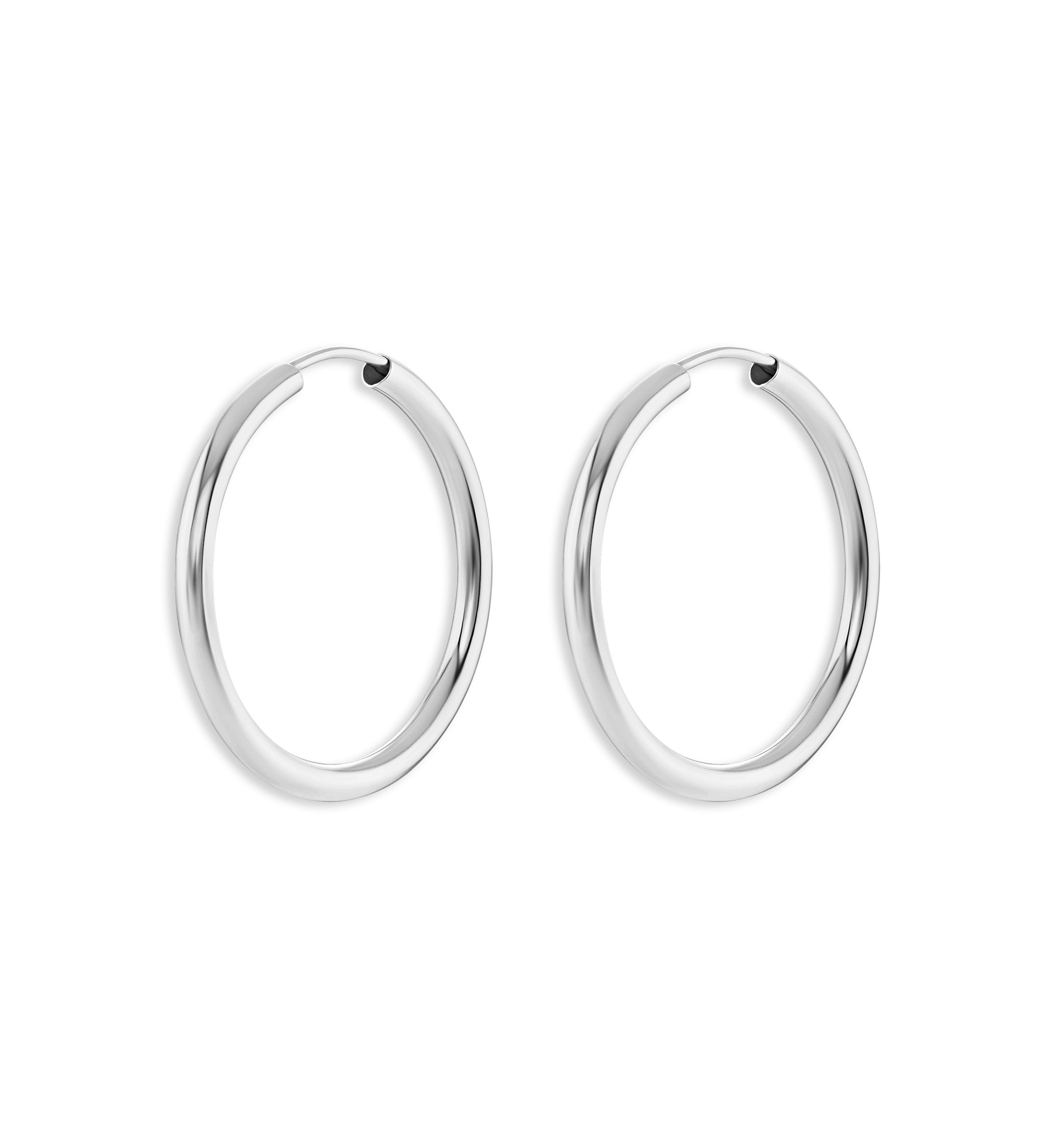 Sterling Silver 20 Millimeter  Polished Endless Hoop Earrings