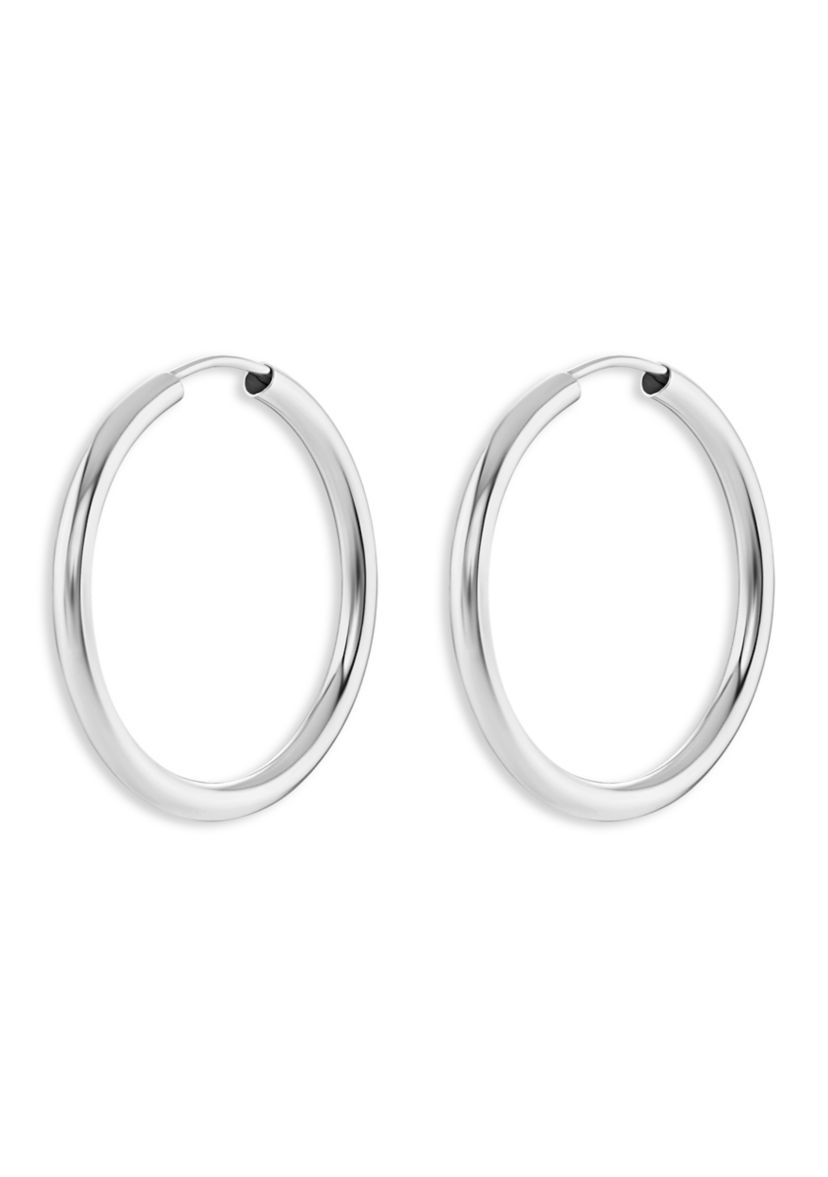 Sterling Silver 20 Millimeter  Polished Endless Hoop Earrings