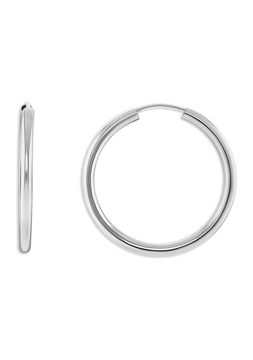 Sterling Silver Polished 30 Millimeter Endless Hoop Earrings