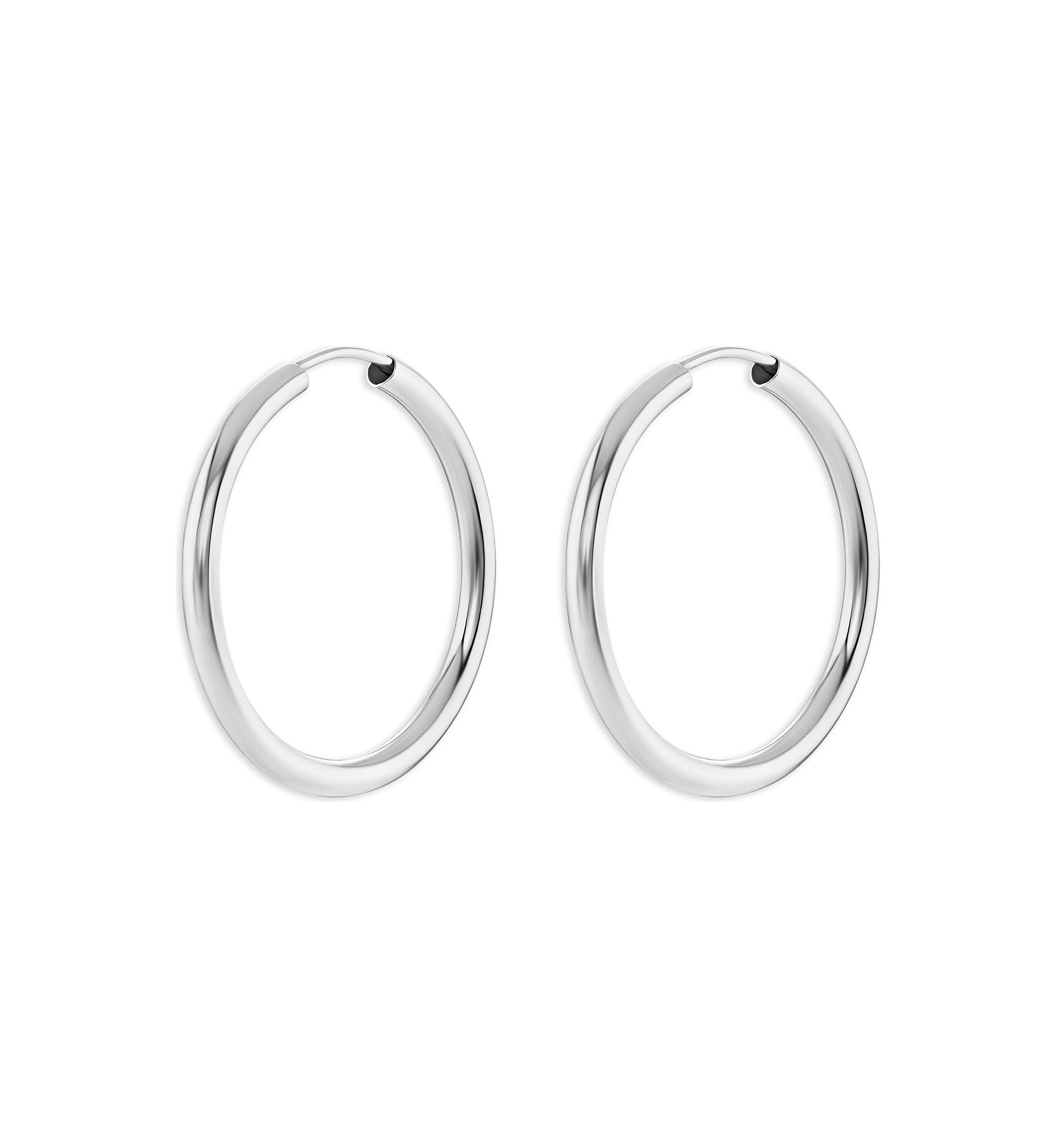 Sterling Silver Polished 30 Millimeter Endless Hoop Earrings