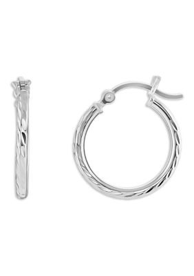 Belk Silverworks Textured Sterling Silver Earrings