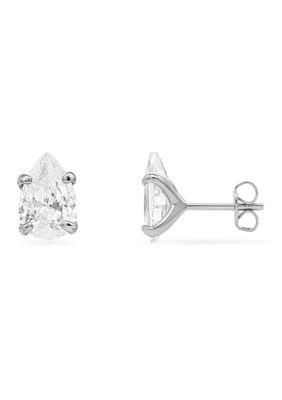 Belk Silverworks Sterling Silver Pear Cubic Zirconia Stud Earrings