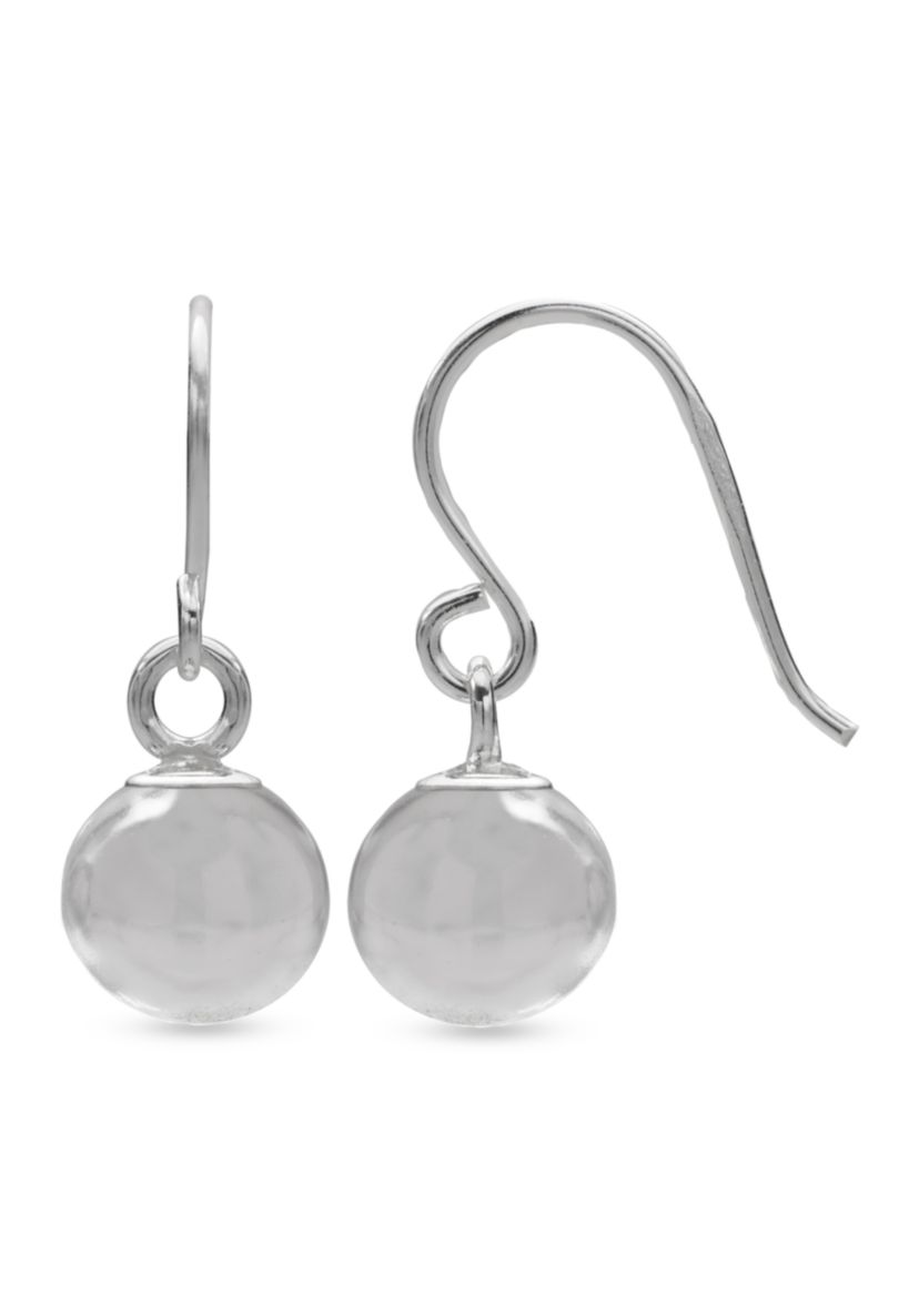 Sterling Silver Polished Ball Drop Earrings